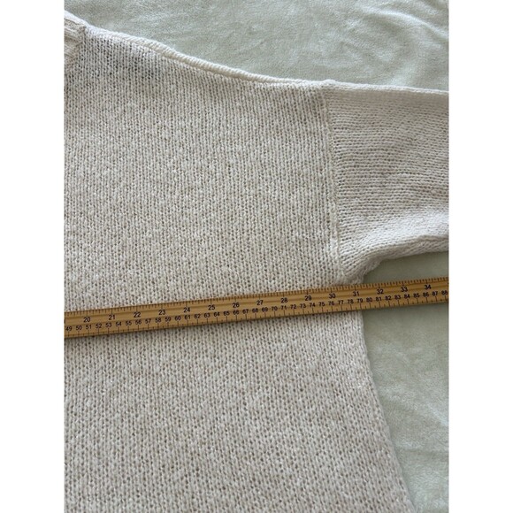 Aerie Sweater Extra Large Oversized Knit Wool Alpaca Blend Cream Cozy Relaxed - Picture 7 of 11